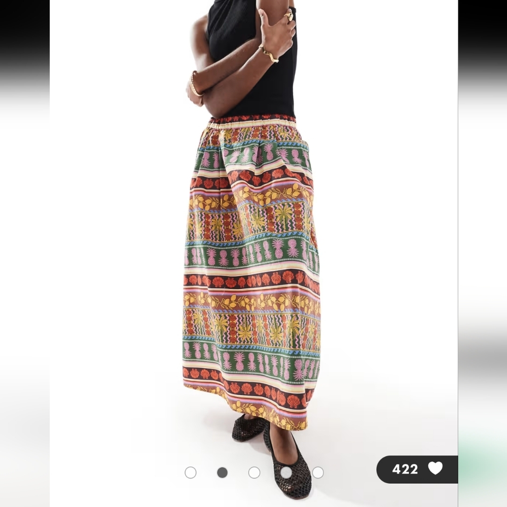 Anna Vintage 100% Silk Maxi Skirt